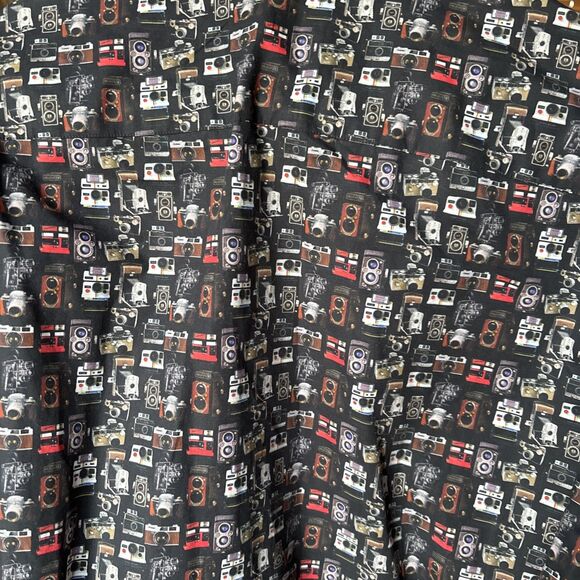Jared Lang Camera Photography Print Button Down LS Black Shirt Men's Small - Picture 6 of 6